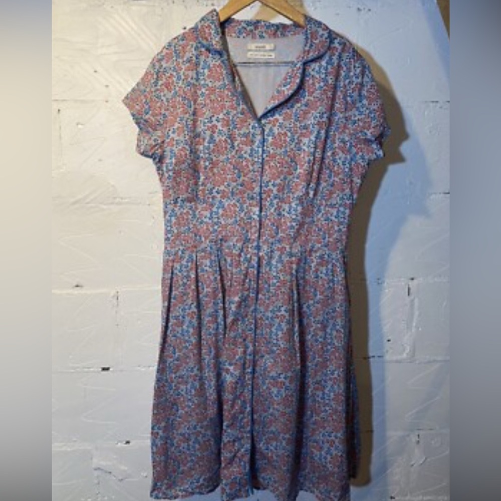 Seasalt button down dress with notched collar size 10